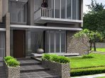 desain rumah 2 lantai minimalis tropis modern fasade depan 1