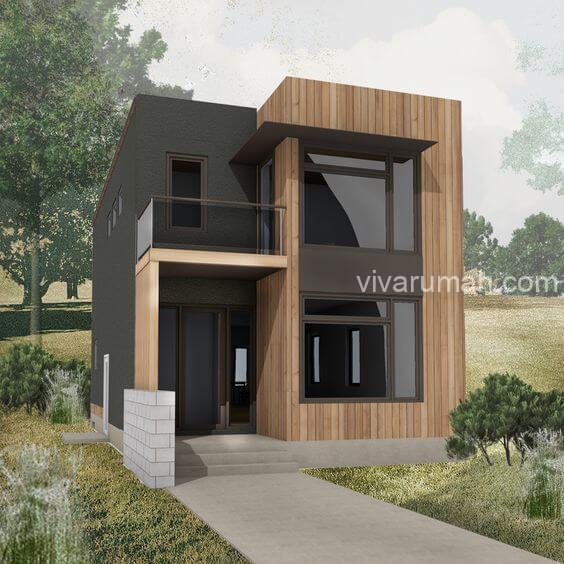 Desain Rumah 2 Lantai Minimalis dengan Taman
