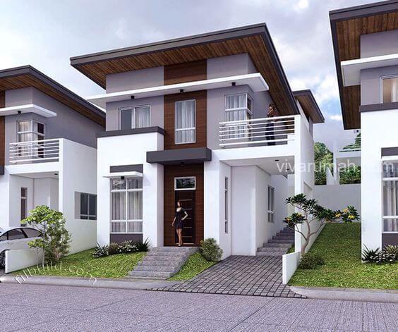 Desain Rumah 2 Lantai Sederhana Tanpa Pagar