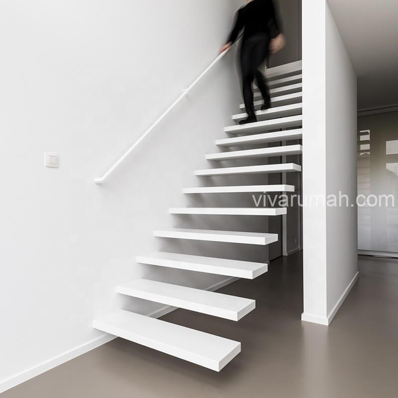 Desain tangga minimalis cantik tanpa railing