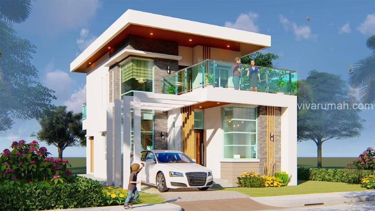 Desain Rumah dengan Balkon Kamar