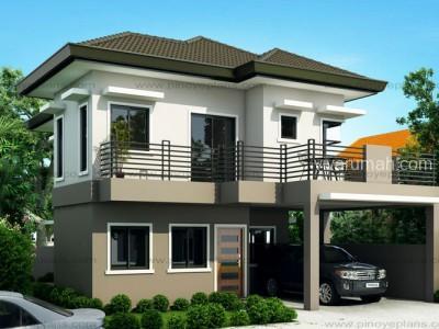 Desain Rumah dengan Balkon Kamar 8